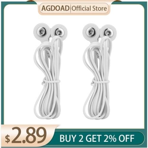 2pcs Electrode Cable Line Wire For Tens Acupuncture Electrical Nerve Muscle Stimulator 2 Button Massage Relaxation