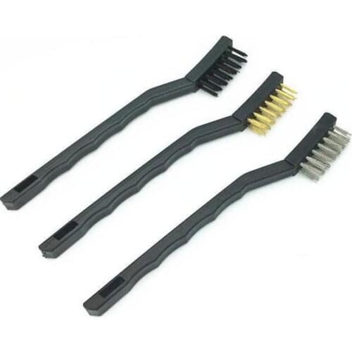3pcs/set Mini Stainless Steel Remove Rust Brushes Brass Cleaning Polishing Detail Metal Clean Tools Home Kits