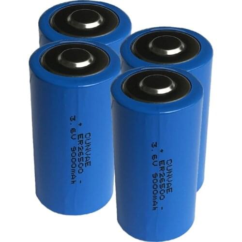 4PCS/lot Li-SOCl2 26500 ER26500 3.6V 9000mAh C battery size lithium primary 9A batteria For flashlight electric razor shaver