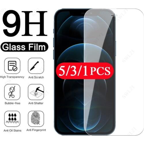 5/3/1Pcs Phone Screen Protector for iphone X XR SE XS 12 Mini 11 Pro Max 8 7 6 6s Plus Tempered Glass Protective Film on Glass