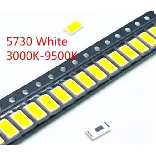 5630 5730-CW WW 0.5W-150Ma 50-55lm White Light 3000K 4000K 6000K 95000K SMD 5730 5630 LED 5730 diodes 3.2 - 3.4V