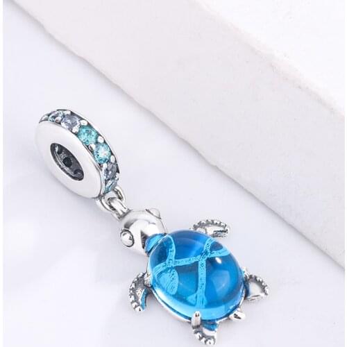 925 Sterling Silver Sea Animal Glass Turtle Bracelet Beaded Suitable For Original Bracelet DIY Men And Women Bracelet Jewelry