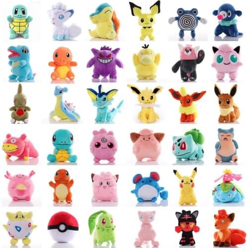 Anime pokemoned image Kawaii plush toys dolls pikachues Charmander Squirtle Bulbasaur Jigglypuffs Eevee Snorlax gift for kids