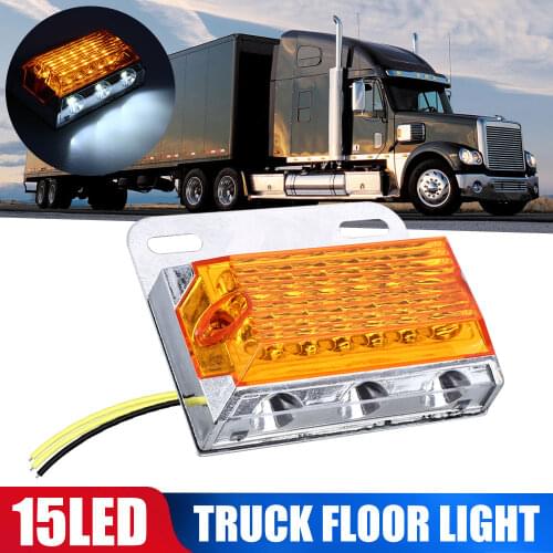 DC24V 15 LED Side Marker Lights Car External Lights Squarde Warning Tail Light Auto Trailer Truck Lorry Lamps Amber color