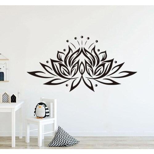 Large Lotus Flower Mandala Car Wall Sticker Bedroom Living Room Yoga Lotus Mandala OM Wall Decal Kids Room Vinyl Decor