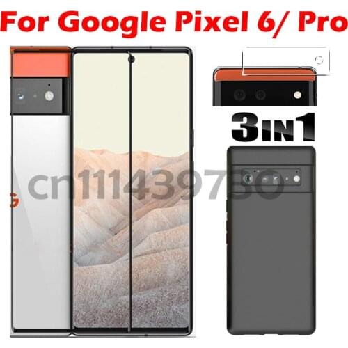 3-in-1 Case + Camera Tempered Glass On For Google Pixel 6 ScreenProtector Glass For Google Pixel 6 Pro 2.5D Glass