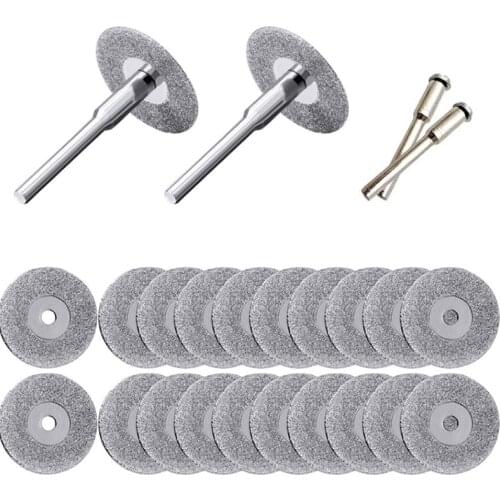 20 Pieces 22 Mm Diamond Cutting Wheel Cut Off Discs Coated Rotary Tools With 4 Pack Mandrel Rotary Tool For Drill Dremel