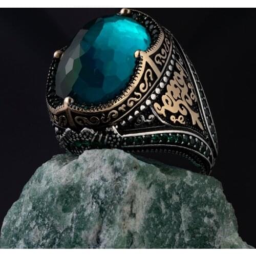 Guaranteed High-quality 925 Sterling Silver ZİRCON STONE ring Jewelry Made in Turkey in a luxurious way for men with gift