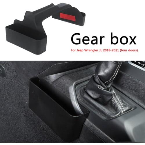For Jeep Wrangler JL 4-Door 2018-2021Gear shift Console Side Storage Box Organizer Tray Interior Accessories ALLOYSEED Brand