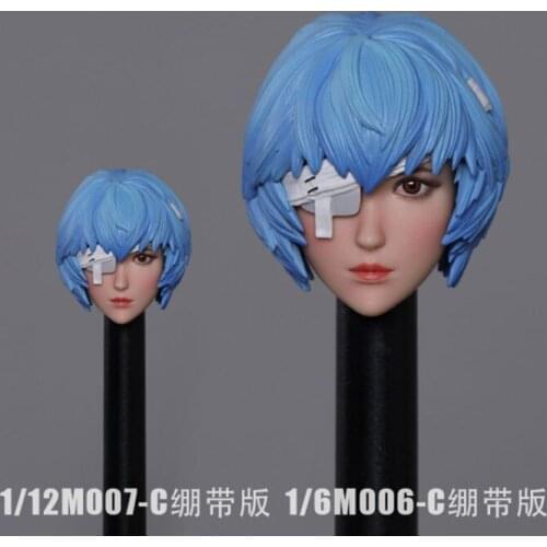 M006 007 1/6 Soldier Girl Warrior Head Sculpture Face Squint Bandage Three Classic Collectible Figure Doll Model Head Sculpture