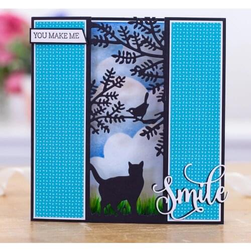 Mmao Crafts Metal Steel Cutting Dies Cat tree bird background Stencil For DIY Scrapbooking Paper/photo Cards Embossing Dies