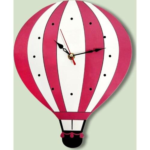 Fashion Acrylic Wall Clocks for Living Bath Room Creative Hot Air Balloon Shape Battery Powered Hanging Clock Kids Bedroom Decor