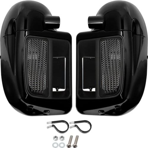 Motorcycle Gloss Black Lower Vented Leg Fairing Glove Box For Harley Water-Cooled Touring Road King Electra Street Glide 2014-Up