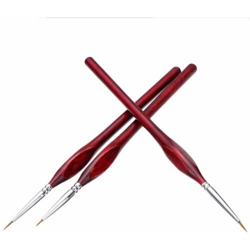 3pcs/Set Sable Hair Paint Brush Miniature Detail Fine liner Nail Art Drawing Brushes Paint Brushes Painting Supplies 0/00/000