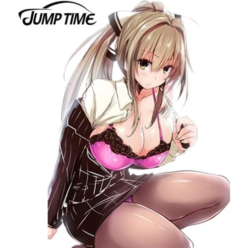 JumpTime 13cm x 9.2cm Car Sticker Hot Girl Sento Isuzu Anime Window Wiper Decals Rear Windshield Car Styling Decor Sticker