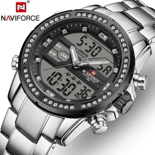 NAVIFORCE Brand Luxury Mens Watches Quartz Fashion Casual Chronograph Date Week Sport Waterproof Mens Watches Relogio Masculino