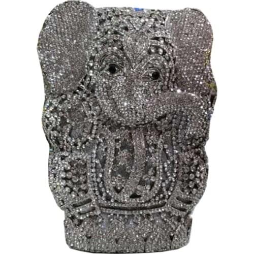 New Nigeria elegant ladies evening dress bag banquet rhinestone handbag ladies crystal metal clutch