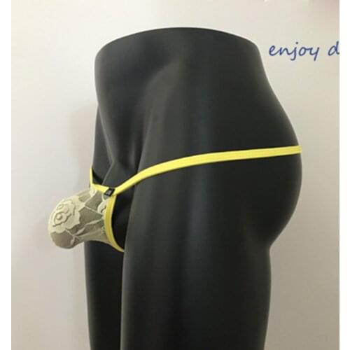 2020 new arrival men mini bikini lace g strings mesh transparent lingerie thong underwear