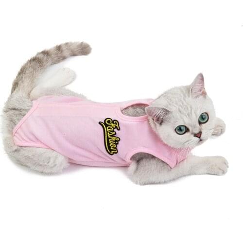 Professional Recovery Suit for Cats Abdominal Wounds or Skin Diseases After Surgery Wear E-Collar Alternative for Cat Puppy Dogs