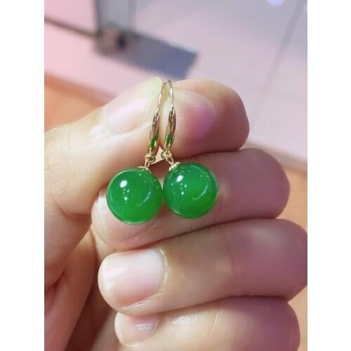 Natural and Russian jasper earrings, 18K gold inlaid, size 9.5mm.super positive color! ! ! The quality is visible as shown