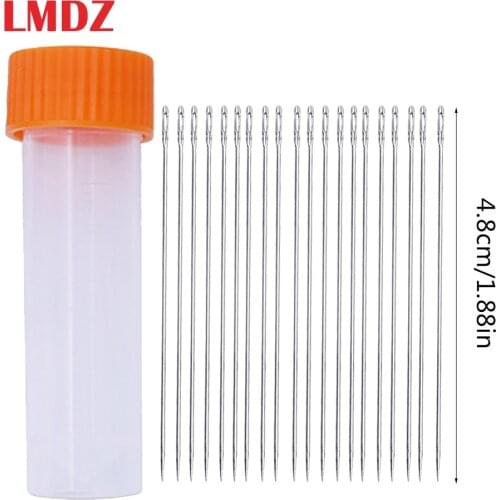 LMDZ Beads tools Beading Needles Threading Jewelry Craft Making Cord Tool 0.45x48mm Pin With Clear Needle Bottle