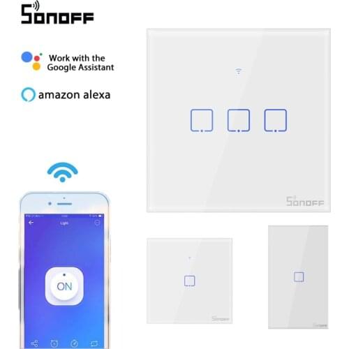 SONOFF TX Series T0 EU UK US WiFi Wall Switches with 1/2/3 Channels Divided Smart Automation Work with eWelink Google Home Alexa