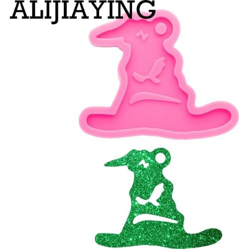 DY0338 Super Glossy Magic Witch Hat/Broom Keychain Silicone Mold Not sticky Epoxy Craft Molds DIY for Resin Crafting Mould
