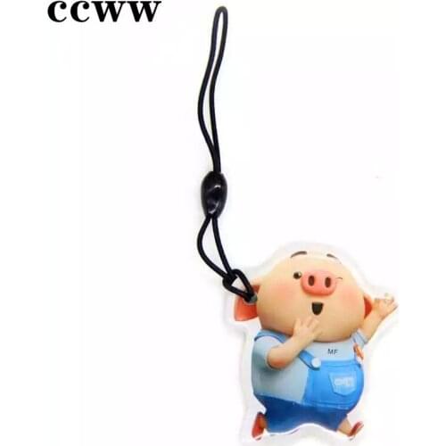 Pig Cartoon Partten UID S50 1K 13.56MHz Rewritable Writable NFC IC Changeable RFID Waterproof Key Fob Token Tag Card