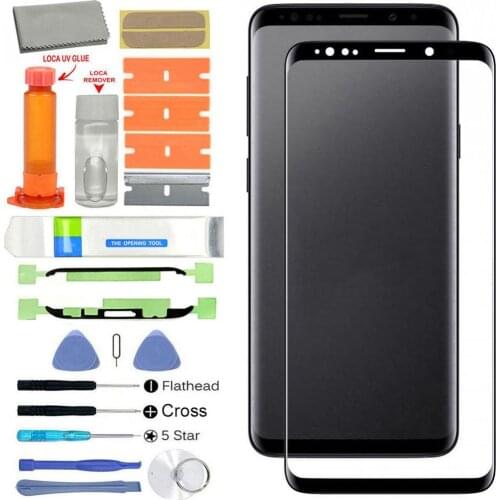 Replacement Front Outer Glass Screen Lens UV Glue Kits for Samsung Galaxy Note 9