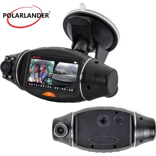1080P Car Camera 2.7 Inch HD TFT LCD Night Vision Camera G-sensor DVR R310 With GPS Dual Lens Video Recorder Dash Cam Infrared