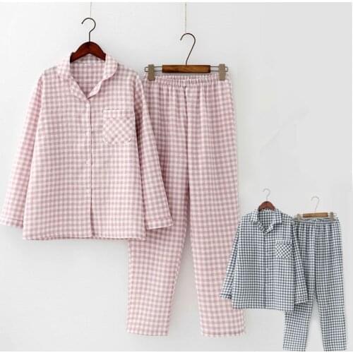 2 Pcs/Sets Spring Cotton Women Pajamas Set Sleepwear Autumn Plus Size Top + Long Pant Sleepwear Girls Pyjama Set