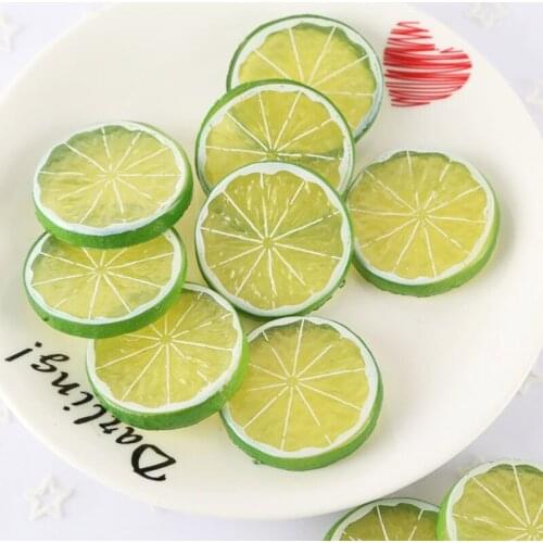 20 Pcs Simulation Fruit Lemon Slice Artificial Fruit Photo Props for Supermarket Market Display Model Home Kitchen Party Decor