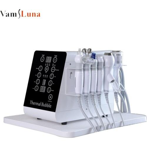 6 IN 1 Plasma Thermal Bubble Machine Hydrogen-oxygen Hydrofacials Beauty Device Ionic Cold-hammer RF Bipolar Polymer-Water