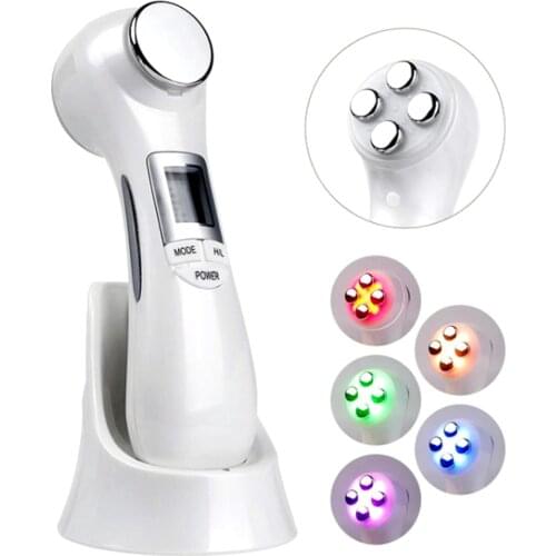 6 in 1 LED RF Photon Therapy Facial Skin Lifting Rejuvenation Vibration Machine EMS Ion Microcurrent Mesotherapy Beauty Tools