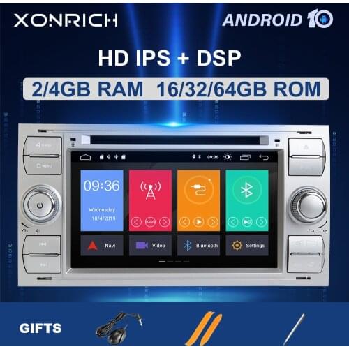 2 din Android 10 Car Radio GPS DVD For Ford Focus 2 Ford Fiesta Mondeo 4 C-Max S-Max Fusion Transit Kuga Multimedia Navigation