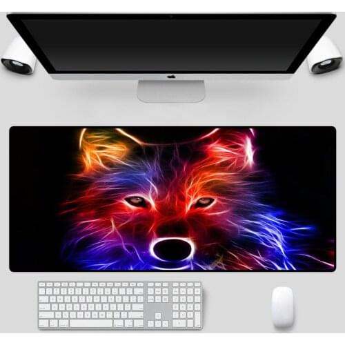 Mairuige Large Mouse Pad Animal Wolf Pattern Non-slip Rubber Pad Gaming Keyboard Laptop PC Desk Pad Gaming Desk Mouse Pad XXL