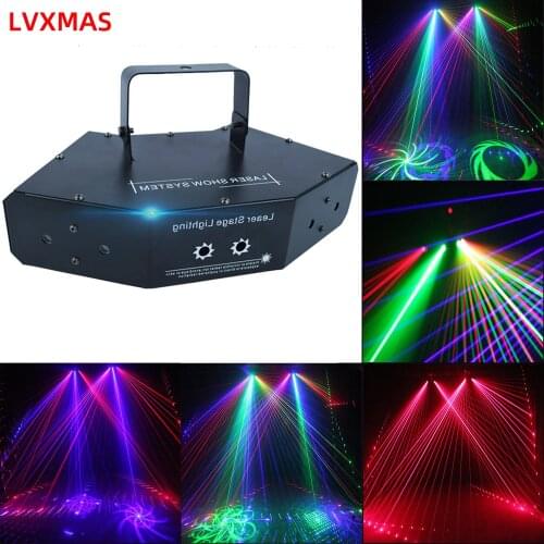 Disco LED Laser Light Rgb Navidad lights Full Color Beam Light Dmx Laser Image Lines Beam Scans DJ Bar Xmas Home Christmas Party