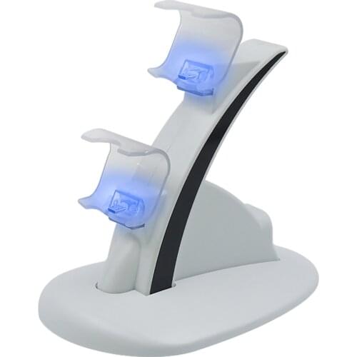 Controller Charging Stand Dual for PS4 Fast Charging Game Controller Charging Station Dock Replacement for PS4 White