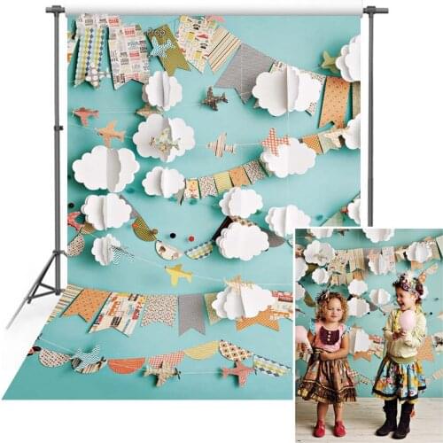 Pilot Photography Backdrops Kids Baby Photo Background Paper Plane Travel Theme Child Backdrops For Photography Photostudio