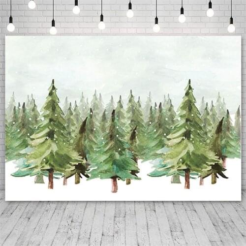 Avezano Merry Christmas Tree Winter Background Pine Tree Forest Snow Bokeh Decoration Children Backdrop Photo Studio Photophone