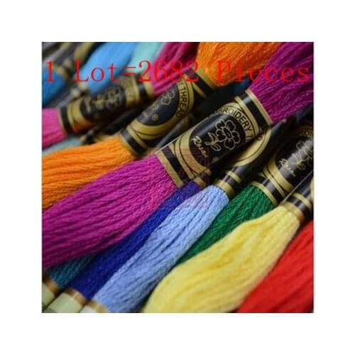 Hotsell Knitting Spiraea 1Lot=2682Pieces=447 ColorsX 6 Sets Cross Stitch Thread Similar DMC Thread Free Shipping