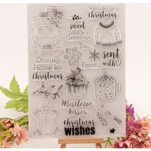 KLJUYP Christmas Wishes Clear Stamps Scrapbook Paper Craft Clear stamp scrapbooking