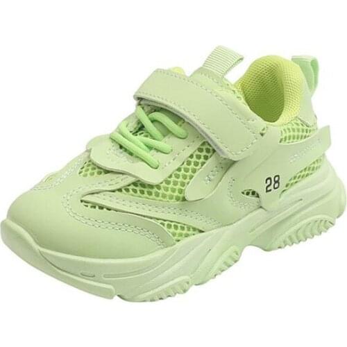 Boys and Girls Mesh Breathable Soft Sole Causal Sneakers Breathable TPR Sole Kids Sports Shoe