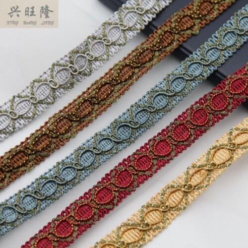 XWL 12M/Lot 2cm Wide Curtain Lace Trim Cloth Sofa Pillow Edge Tapestry Braid Lace Accessories Tassel Fringes Ribbon DIY Sewing