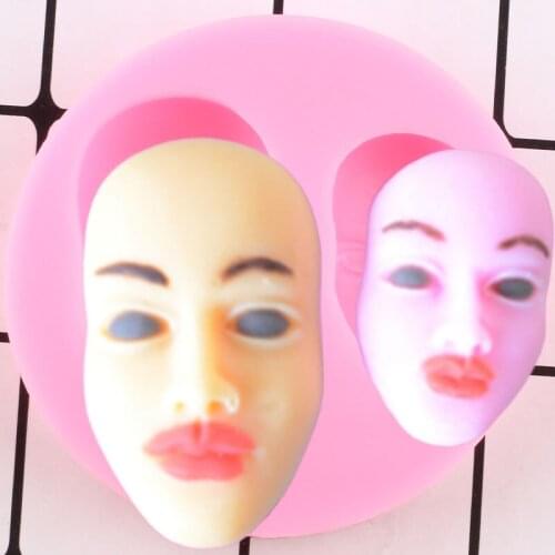 Man Face Silicone Mold Fondant Molds Cake Decorating Tools Polymer Chocolate Candy Moulds Handmade Craft Clay Doll Face Mould