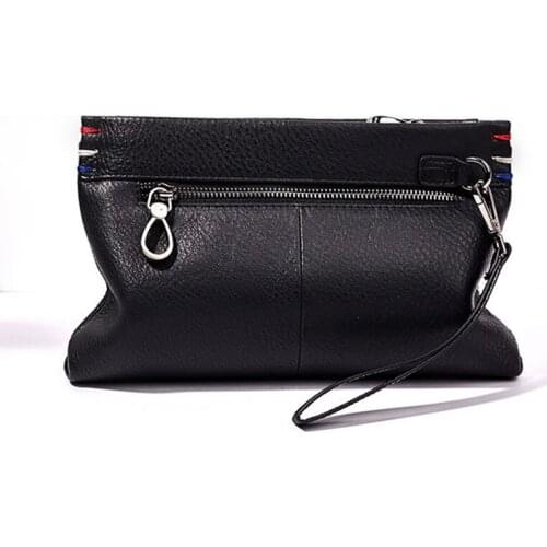 Mens Genuine Leather clutch bag mens handbags cowhide 2019 new fashion envelope bag men leather business bag mobile phone bag