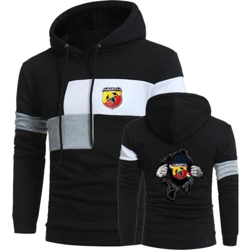 2021 New Latest Autumn ABARTH Logo Splice Pullover Male Harajuku Sweatshirt Cotton Hip Hop Coats Customize Hoodies Tops