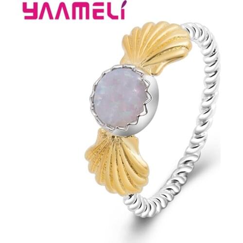 New Style Amazing Wedding Hand Jewelry White Opal Stone Vintage Accessories 925 Silver Rings for Girls Best Gift