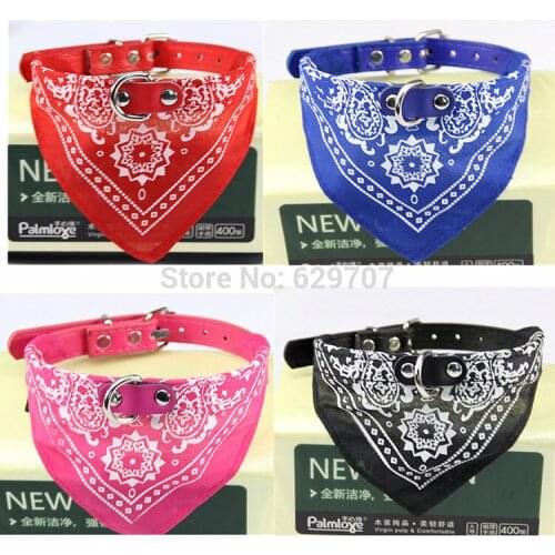 Wholesale 500Pcs/Lot New Adjustable Dog Bandana Collar Big Pet Products Pu Leather Scarf X XL Size