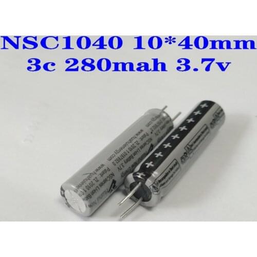 NSC1040 No. 7 10440 high capacity 280mah rechargeable 3.7v lithium battery 3c discharge